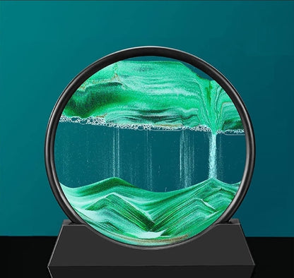 3D Moving Sand Art Lamp – Sandscape Mountain Showpiece with Stand