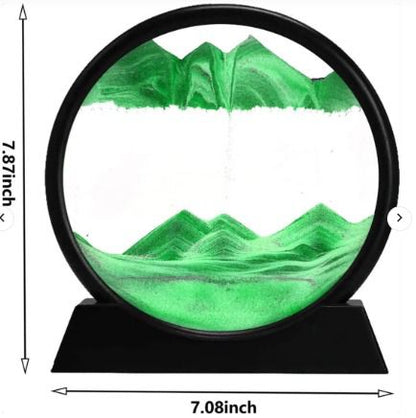 3D Moving Sand Art Lamp – Sandscape Mountain Showpiece with Stand