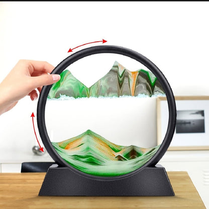 3D Moving Sand Art Lamp – Sandscape Mountain Showpiece with Stand