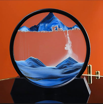 3D Moving Sand Art Lamp – Sandscape Mountain Showpiece with Stand
