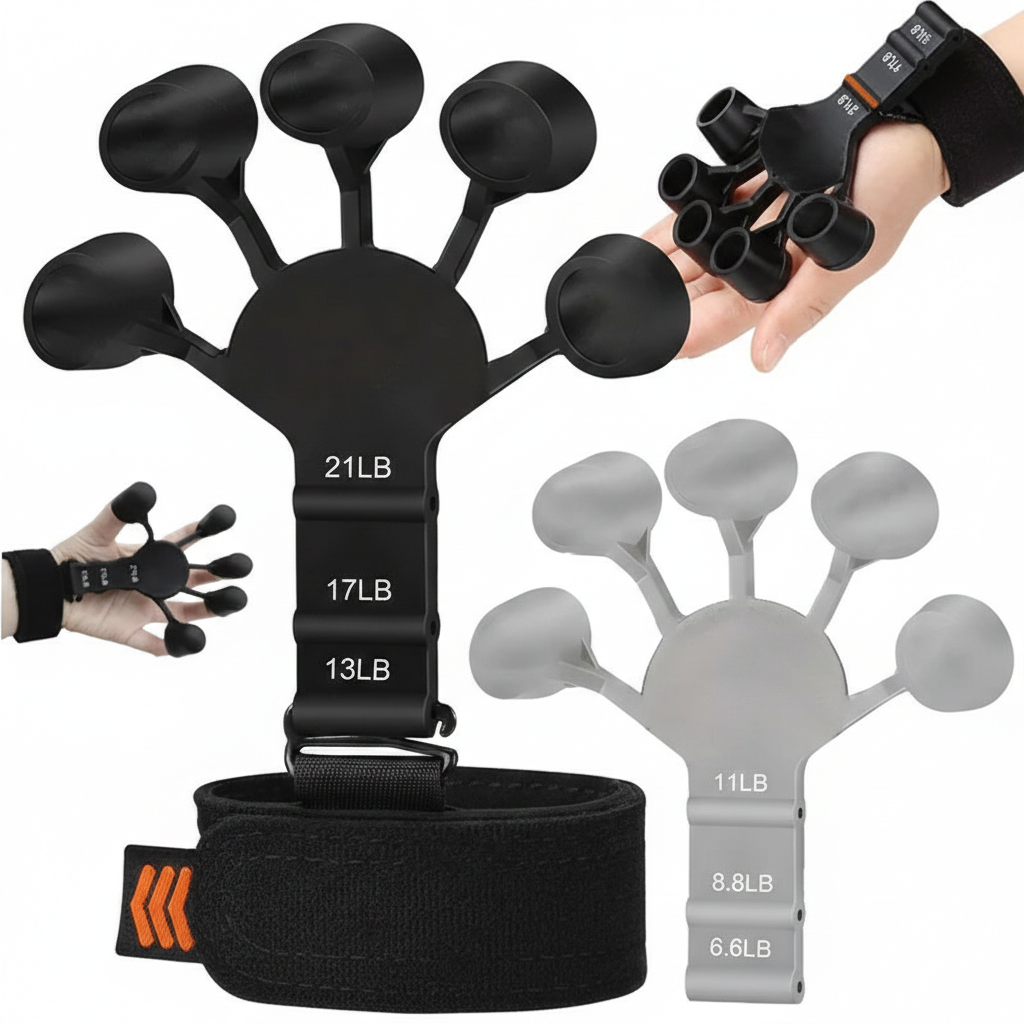 Silicone Finger Stretcher & Grip Strengthener – 3-Level Resistance