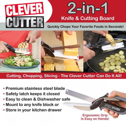 2-in-1 Clever Cutter Scissor with Cutting Board