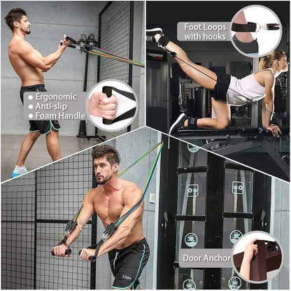 Natural Rubber Resistance Bands Set 11-in-1 – Home & Gym Workout Kit