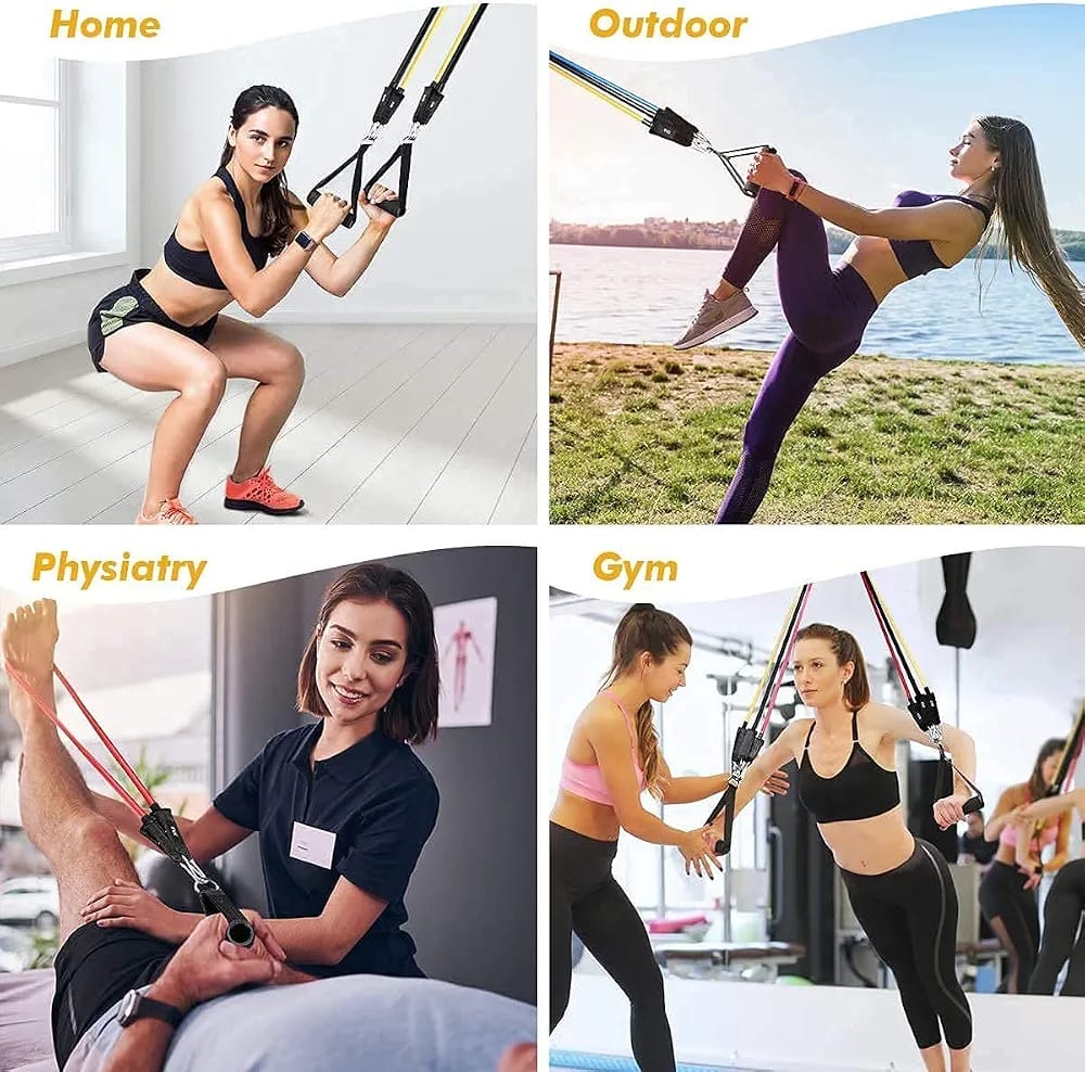 Natural Rubber Resistance Bands Set 11-in-1 – Home & Gym Workout Kit