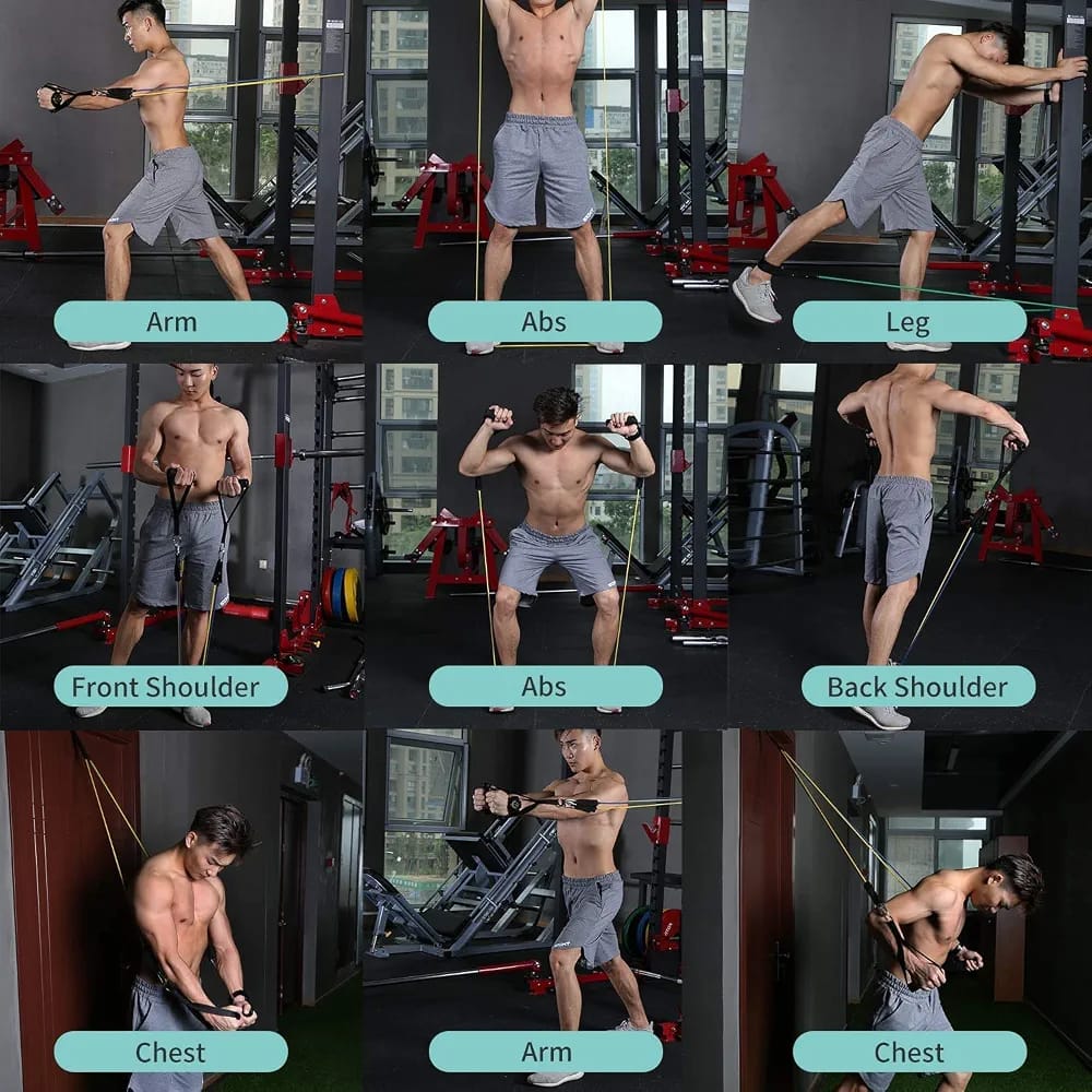 Natural Rubber Resistance Bands Set 11-in-1 – Home & Gym Workout Kit