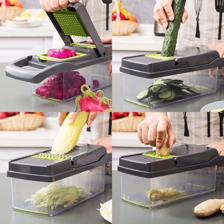 18-Piece Vegetable Chopper Set – Manual Food Slicer & Dicer