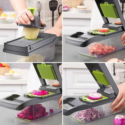 18-Piece Vegetable Chopper Set – Manual Food Slicer & Dicer