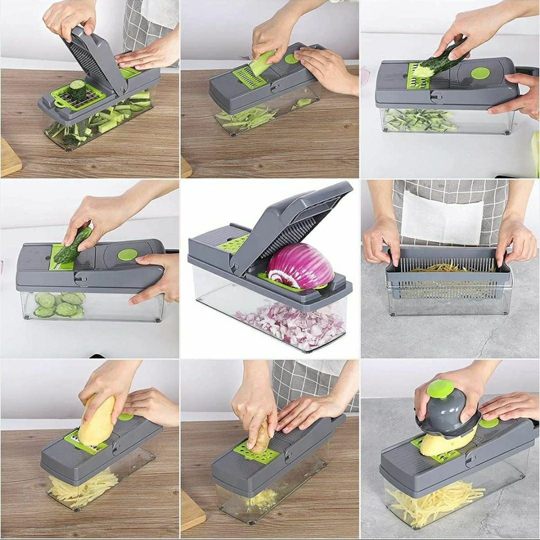 18-Piece Vegetable Chopper Set – Manual Food Slicer & Dicer
