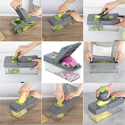 18-Piece Vegetable Chopper Set – Manual Food Slicer & Dicer