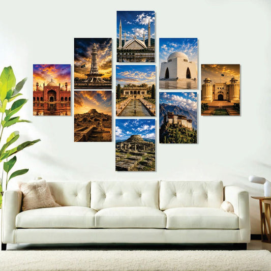 Premium Wall Art Photo Tiles – Set of 9 for Home & Office Décor