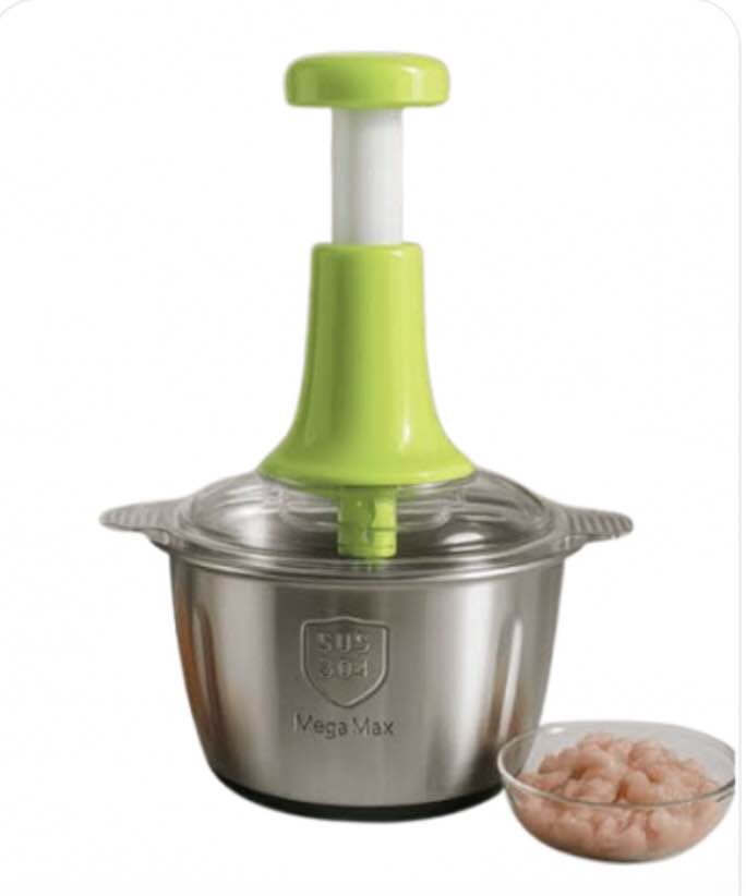 2L Manual Food Chopper – Push Mechanism, BPA-Free