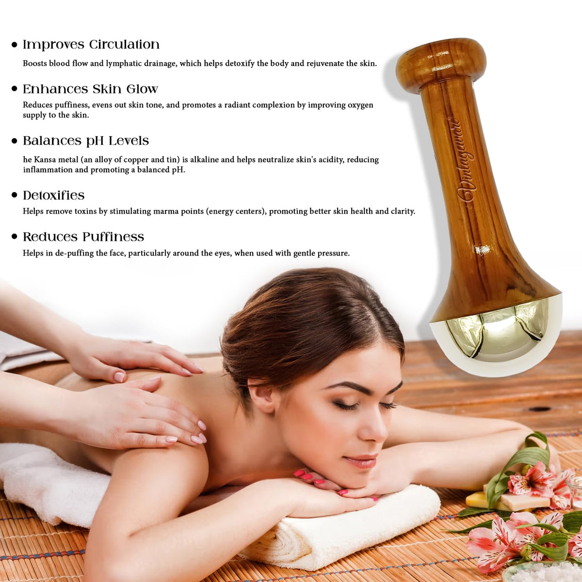 Kansa Wand Face & Foot Massager – Ayurvedic Bronze Tool
