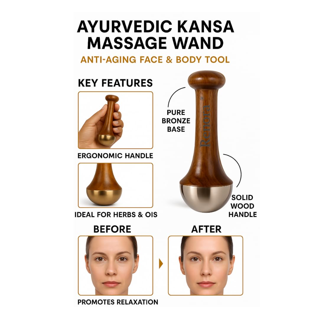 Kansa Wand Face & Foot Massager – Ayurvedic Bronze Tool