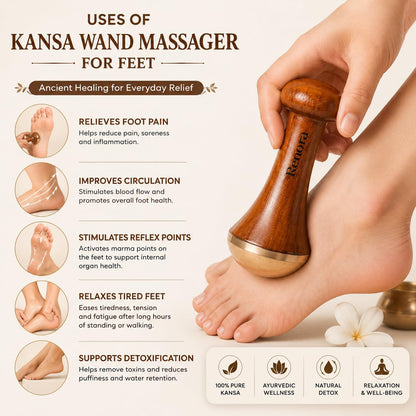 Kansa Wand Face & Foot Massager – Ayurvedic Bronze Tool