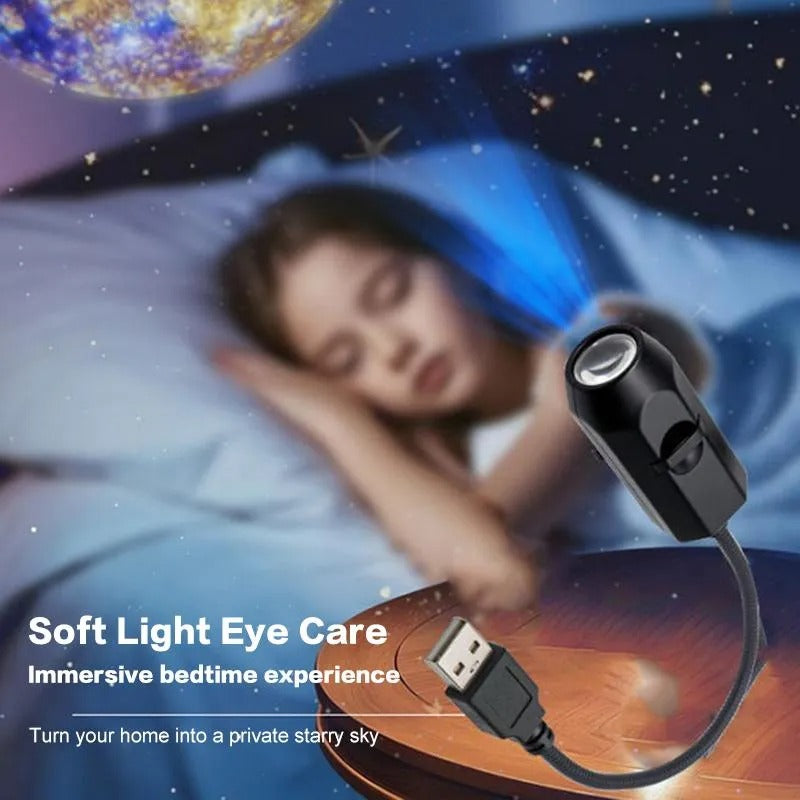 Moon & Earth Ceiling Projector – USB Starry Sky Night Light