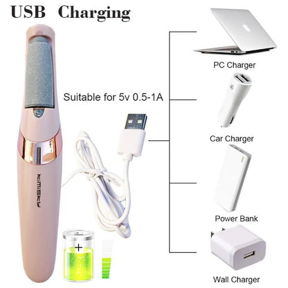 Rechargeable Electric Pedi Foot Filer Effective Callus Remover For Soft Smooth Feet