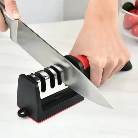 3-Stage Kitchen Knife Sharpener – Manual, Non-Slip