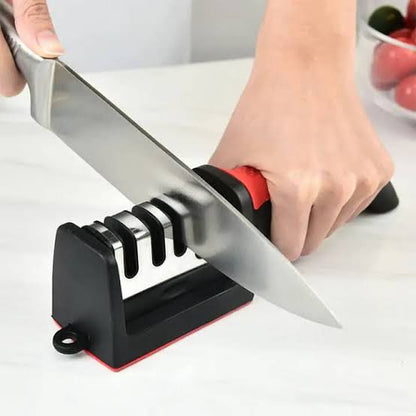 3-Stage Kitchen Knife Sharpener – Manual, Non-Slip