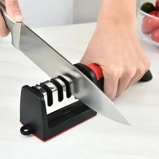 3-Stage Kitchen Knife Sharpener – Manual, Non-Slip