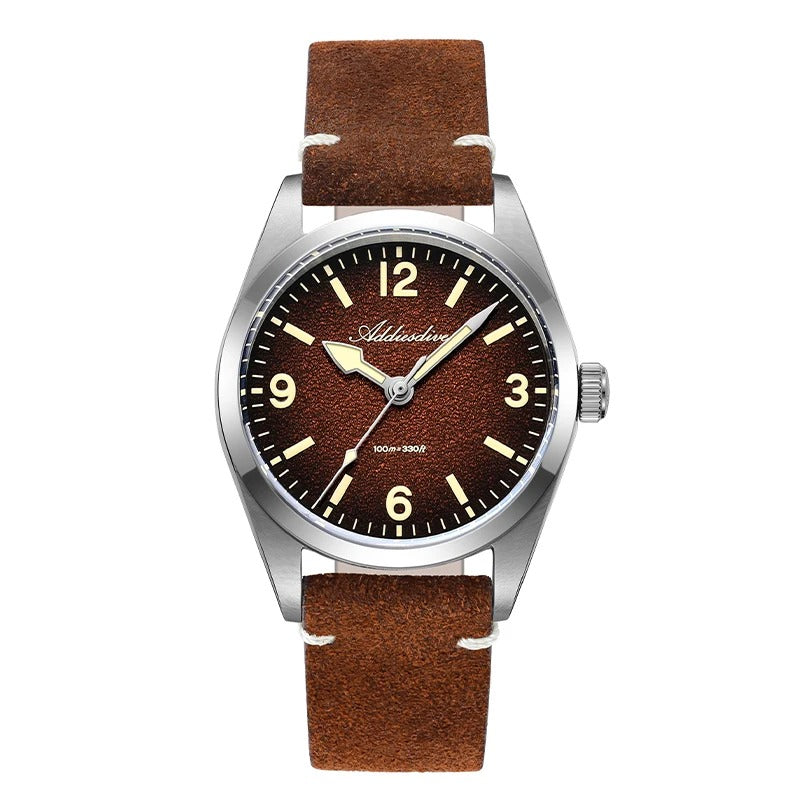 ADDIESDIVE AD2544 Luxury 36MM Quartz Watch 316L Stainless Steel 100M Dive Waterproof C3 Retro Super Luminous Sapphire Wristwatch