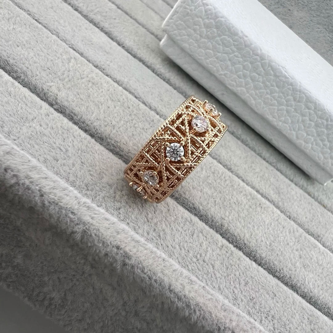 2026 Trends 925 Sterling Silver Tengge Pattern Hollow Couple Rings Woman, Luxury Fashion Jewelry for Ladies, Party Accessories