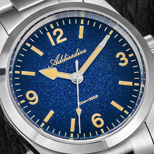ADDIESDIVE AD2544 Luxury 36MM Quartz Watch 316L Stainless Steel 100M Dive Waterproof C3 Retro Super Luminous Sapphire Wristwatch