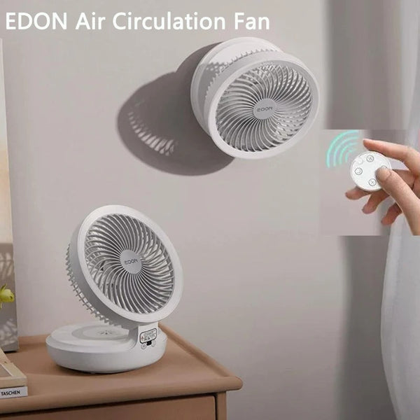 Edon E808/E808Y Wireless Suspended Air Circulation Fan Rechargeable Folding Electric Fan Wall-mounted Kitchen Office Table Fan
