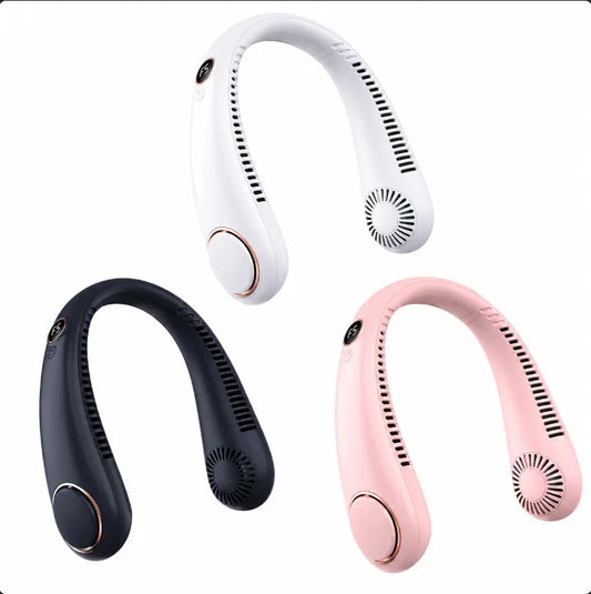 Bladeless Neck Fan,Quiet Rechargeable Neck Fan | Portable Small Wireless Electric Fan for Running, Climbing, Camping, Walking