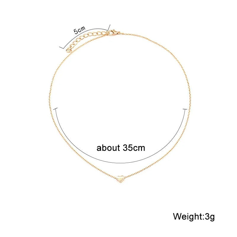 New Minimalist Clavicle Necklaces for Women Tiny Heart LOVE Necklaces Dainty Fashion Jewelry Beach Summer Collares Bijoux