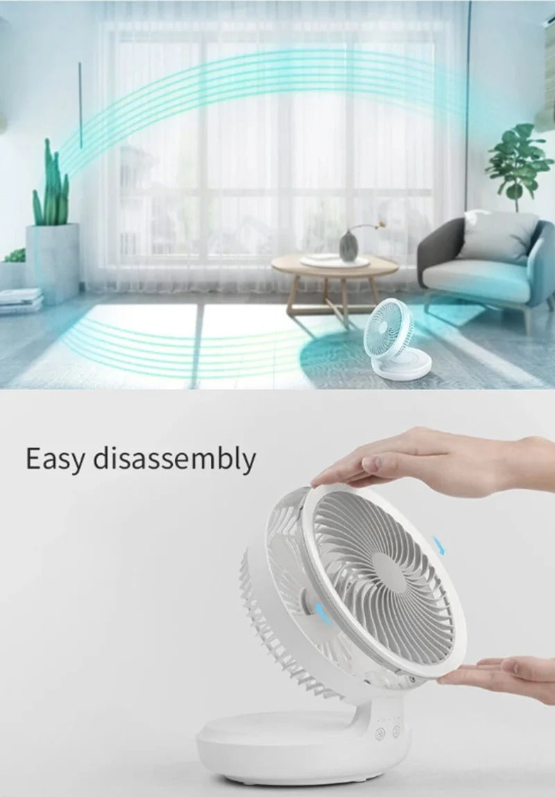 Edon E808/E808Y Wireless Suspended Air Circulation Fan Rechargeable Folding Electric Fan Wall-mounted Kitchen Office Table Fan
