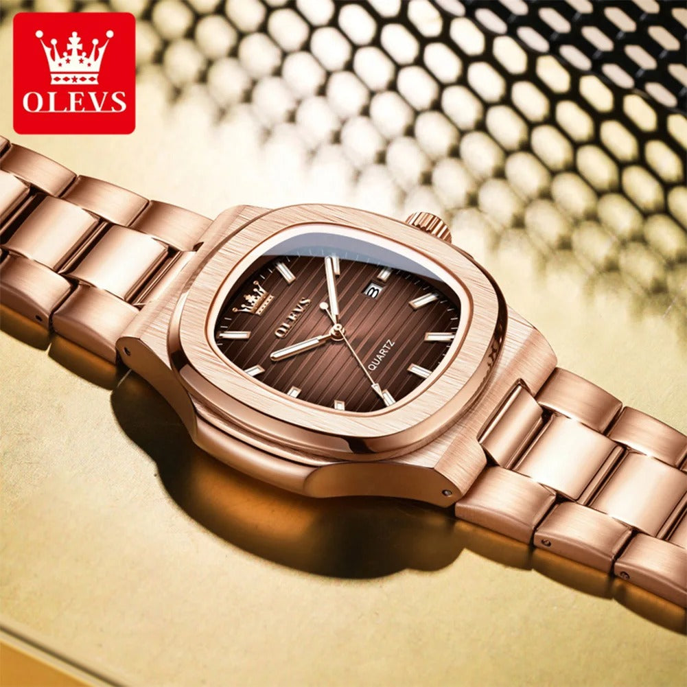 OLEVS 3696 Quartz Watch For Men Luxury Calendar Waterproof Business Men's Wristwatch Luminous Big Dial Fashion Simple Man Watch