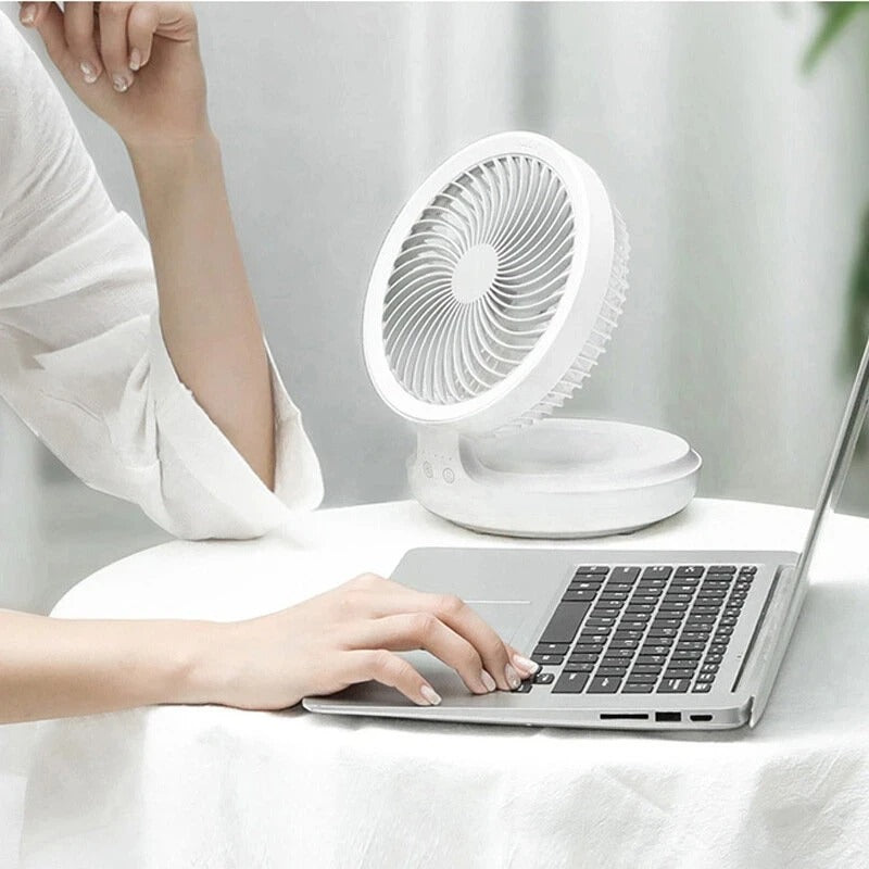 Edon E808/E808Y Wireless Suspended Air Circulation Fan Rechargeable Folding Electric Fan Wall-mounted Kitchen Office Table Fan
