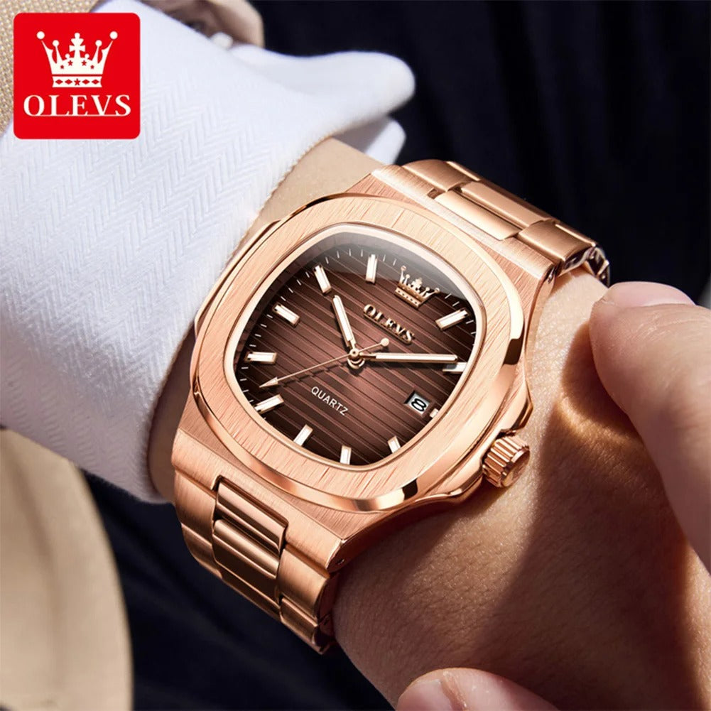 OLEVS 3696 Quartz Watch For Men Luxury Calendar Waterproof Business Men's Wristwatch Luminous Big Dial Fashion Simple Man Watch