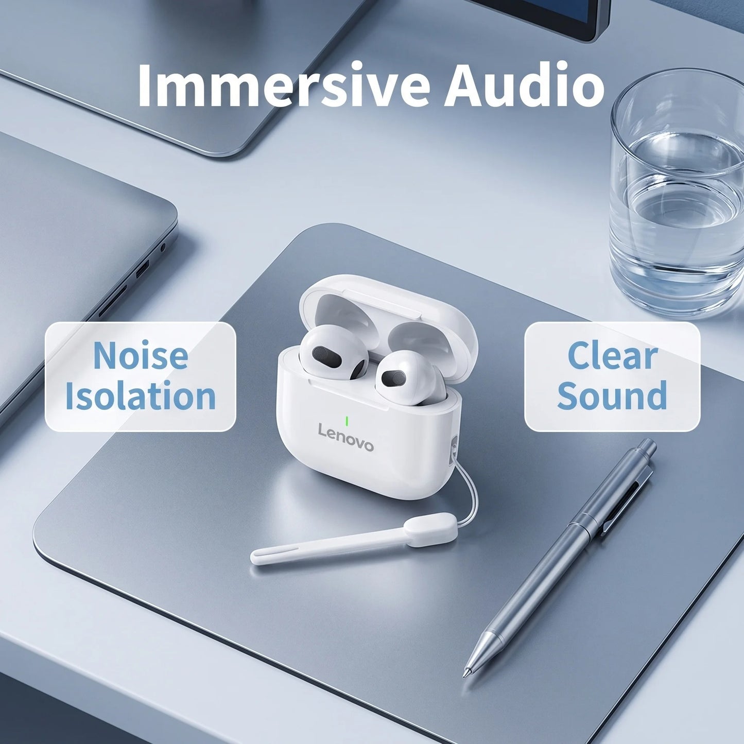 Original Lenovo A6 PRO TWS Wireless Earphone Bluetooth 5.0 HD Calls Touch Control Earbuds Gaming Headphones With Mic