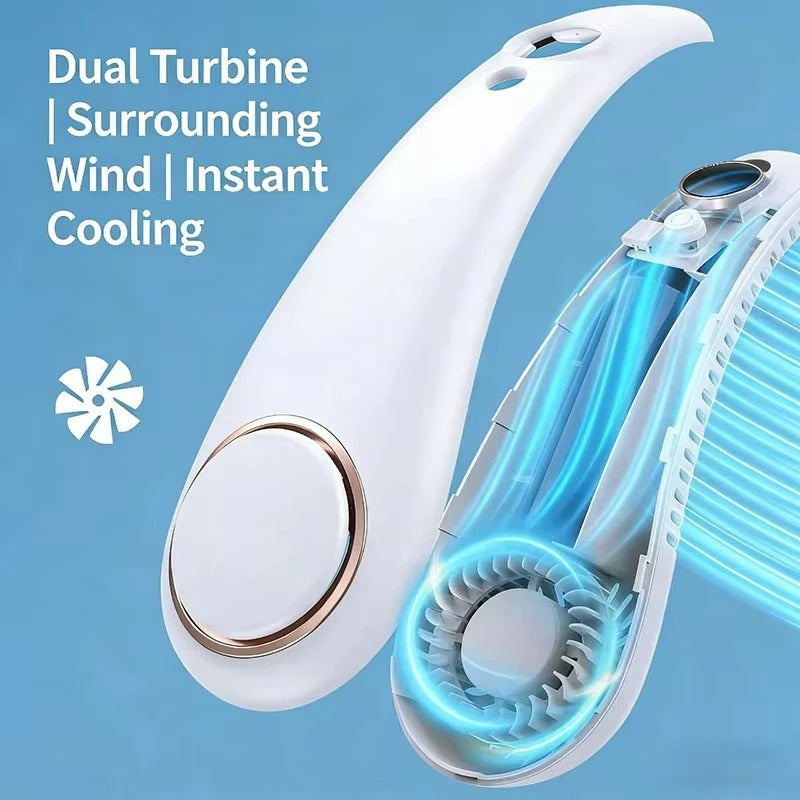 Bladeless Neck Fan,Quiet Rechargeable Neck Fan | Portable Small Wireless Electric Fan for Running, Climbing, Camping, Walking