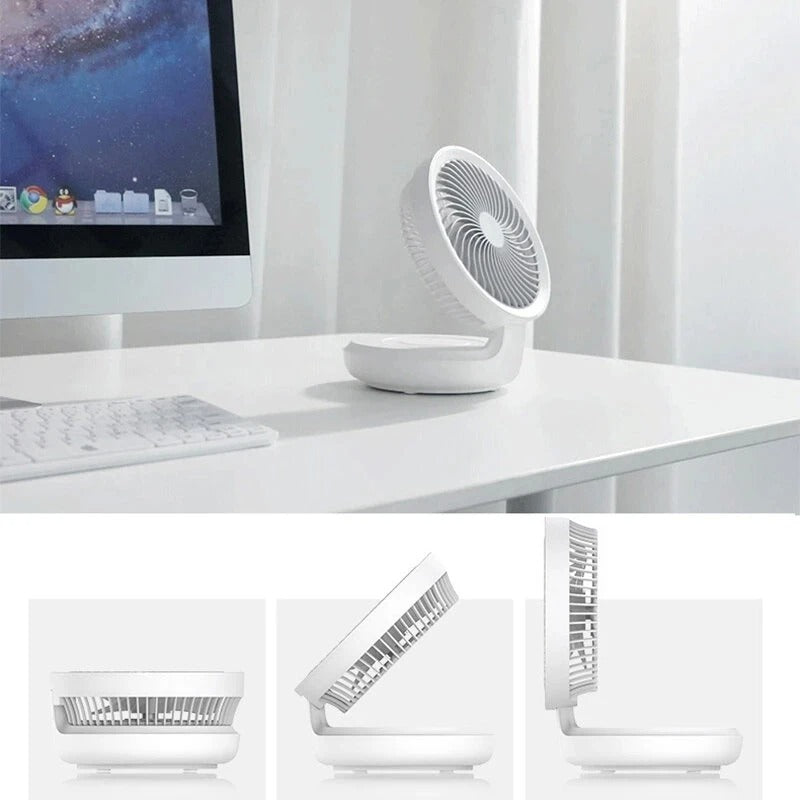 Edon E808/E808Y Wireless Suspended Air Circulation Fan Rechargeable Folding Electric Fan Wall-mounted Kitchen Office Table Fan