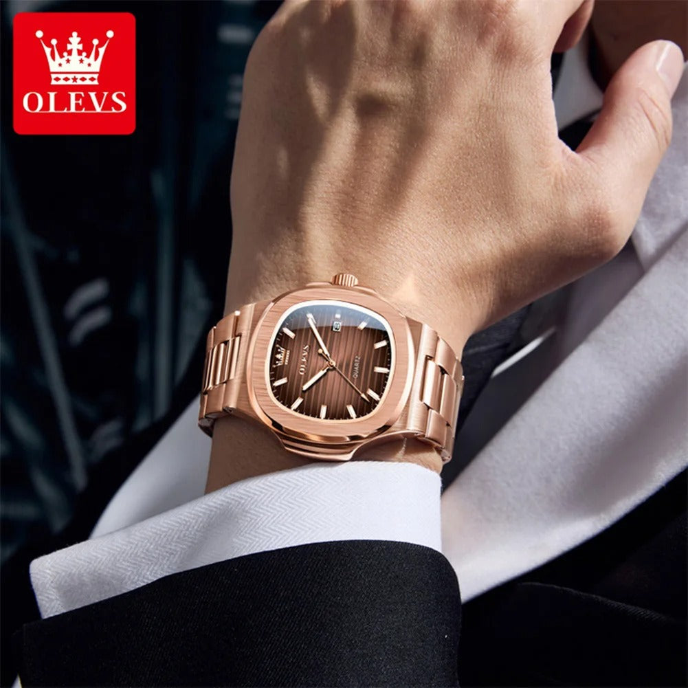 OLEVS 3696 Quartz Watch For Men Luxury Calendar Waterproof Business Men's Wristwatch Luminous Big Dial Fashion Simple Man Watch