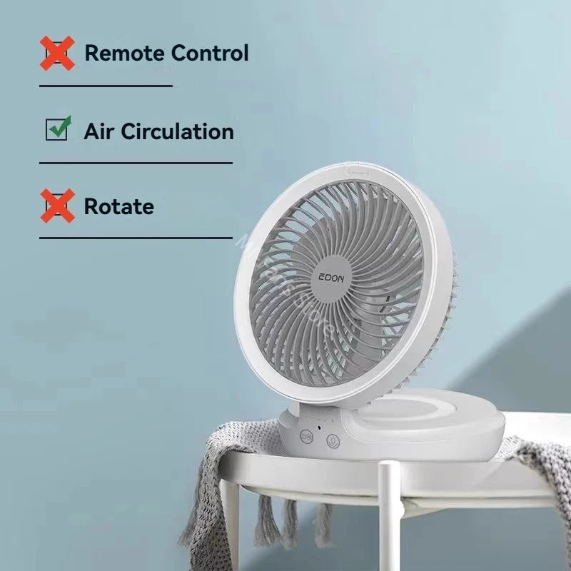Edon E808/E808Y Wireless Suspended Air Circulation Fan Rechargeable Folding Electric Fan Wall-mounted Kitchen Office Table Fan