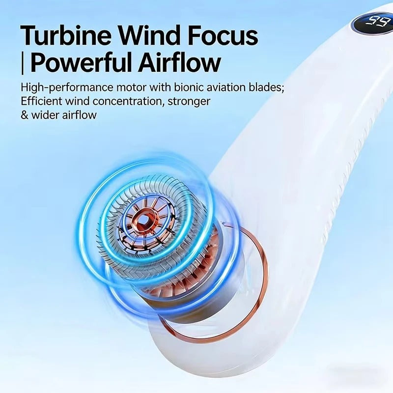 Bladeless Neck Fan,Quiet Rechargeable Neck Fan | Portable Small Wireless Electric Fan for Running, Climbing, Camping, Walking