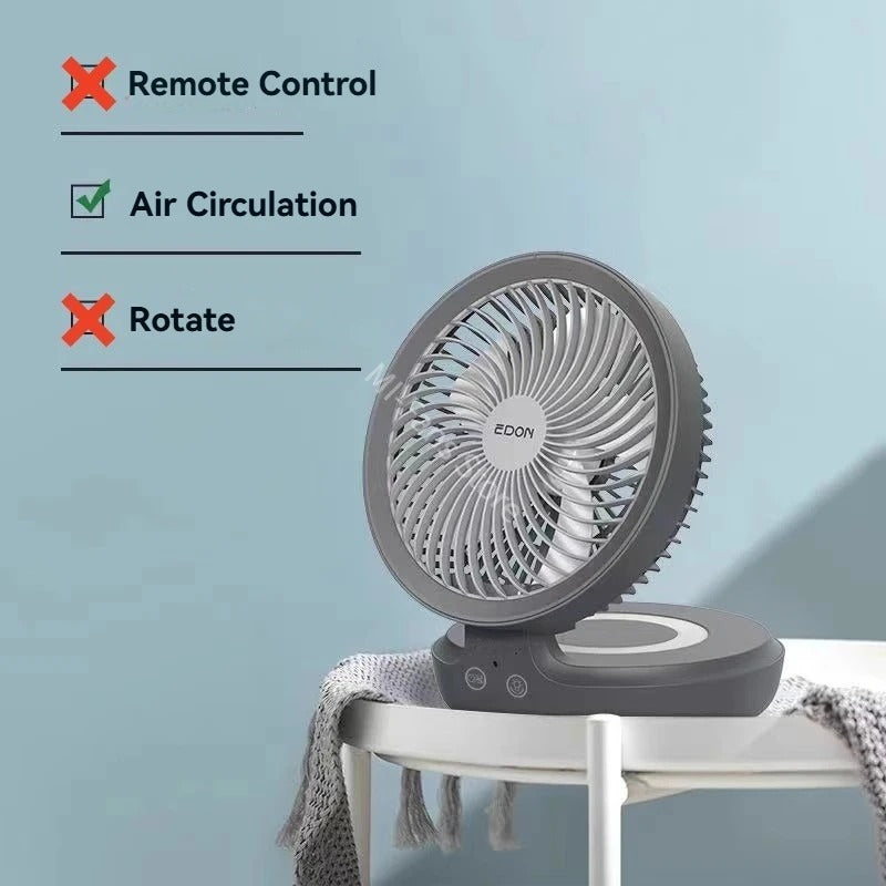 Edon E808/E808Y Wireless Suspended Air Circulation Fan Rechargeable Folding Electric Fan Wall-mounted Kitchen Office Table Fan