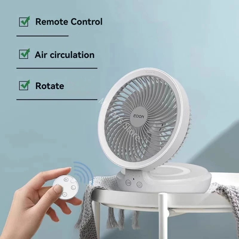 Edon E808/E808Y Wireless Suspended Air Circulation Fan Rechargeable Folding Electric Fan Wall-mounted Kitchen Office Table Fan